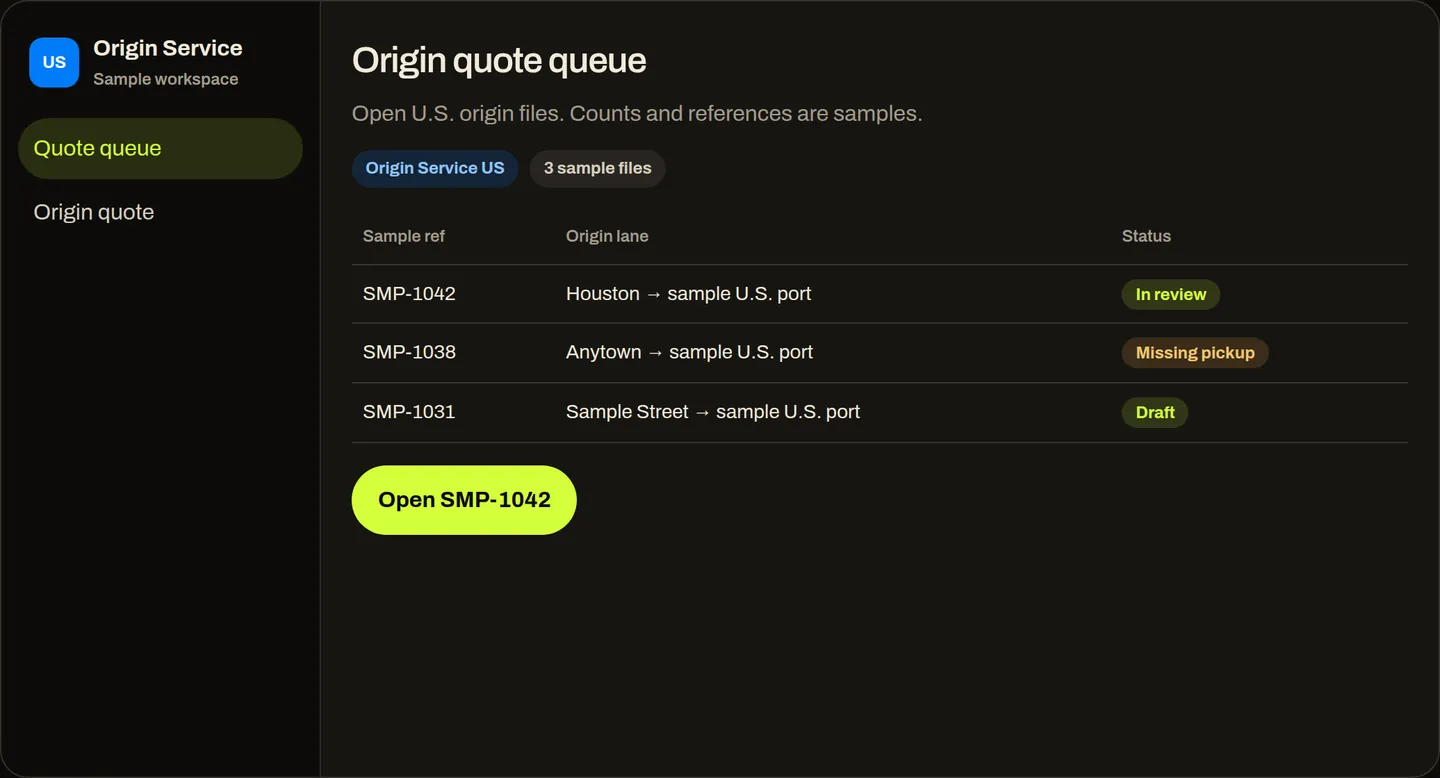 Origin Service US quote queue